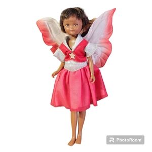 Vintage 1983 Star Fairy Posable Doll with 4 Coordinating Dresses and Wings